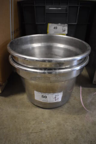 2 Metal Cylindrical Drop In Bins. 12x12x8. 2 Times Your Bid!