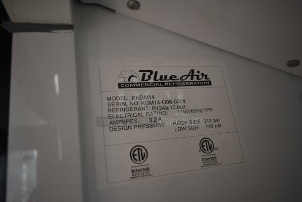 Blue Air BKGM14 Metal Commercial Single Door Reach In Cooler Merchandiser w/ Poly Coated Racks. 115 Volts, 1 Phase. Tested and Powers On But Does Not Get Cold - Image 8 of 8