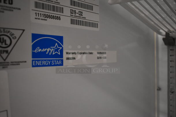 Imbera G319 CO2 Metal Commercial Single Door Reach In Cooler Merchandiser w/ Poly Coated Racks. 115 Volts, 1 Phase. Tested and Powers On But Does Not Get Cold - Image 6 of 6