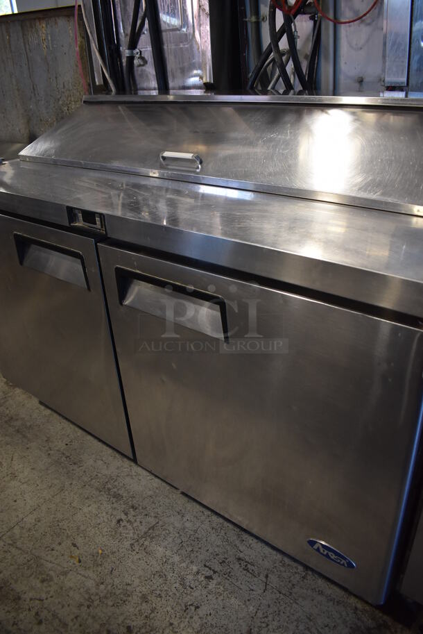 Atosa Stainless Steel Commercial Sandwich Salad Prep Table Bain Marie Mega Top on Commercial Casters. 115 Volts, 1 Phase. 60.5x30x44.5. Cannot Test Due To Cut Power Cord - Image 3 of 8