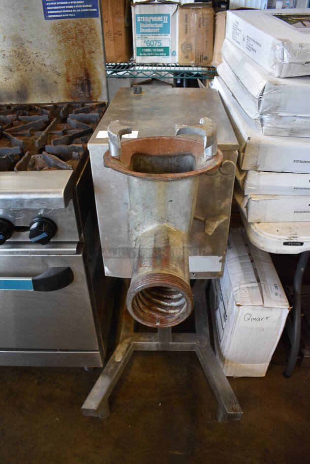 Torrey Metal Commercial Floor Style Meat Grinder. Missing Pieces; See Pictures. 208 Volts, 3 Phase. 15x45x42