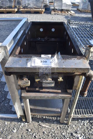 Stainless Steel Range Frame on Metal Equipment Stand. 17x33x27.5