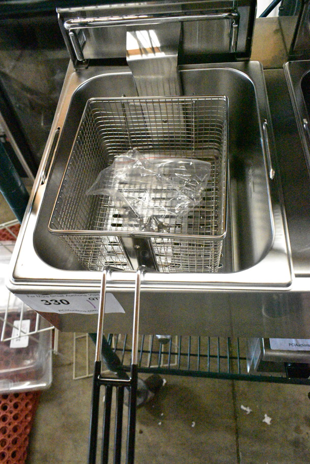 BRAND NEW SCRATCH AND DENT! 2023 Crosson EF-6V-2 Stainless Steel Commercial Countertop Electric Powered 2 Bay Fryer w/ 2 Metal Fry Baskets. 120 Volts, 1 Phase. - Image 7 of 9