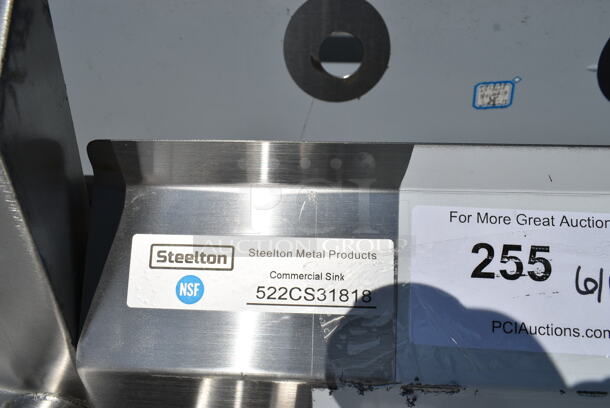 BRAND NEW SCRATCH AND DENT! Steelton 522CS31818 Stainless Steel 3 Bay Sink. No Legs. Bays 18x18x12 - Image 5 of 5
