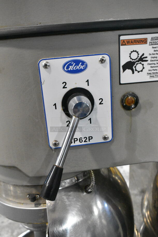 Globe SP62P Metal Commercial Floor Style 60 Quart Planetary Dough Mixer w/ Mixing Bowl, Bowl Guard and Dough Hook Attachment. 220 Volts, 1 Phase. - Image 6 of 7