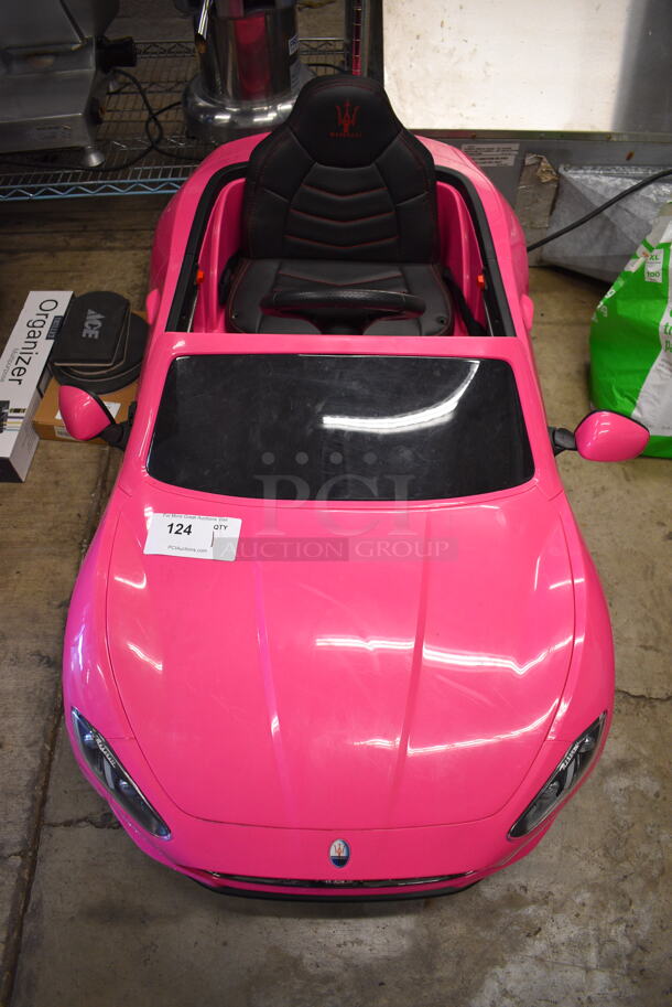 Pink Poly Electric Powered Single Seat Maserati Car. 28x48x18. Tested and Working! - Image 3 of 12