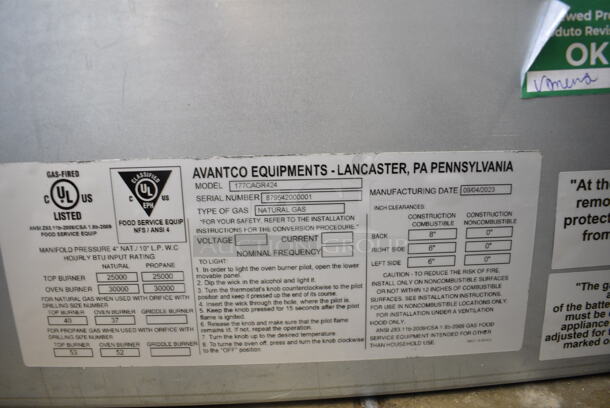 BRAND NEW SCRATCH AND DENT! 2023 Avantco 177CAGR424 Stainless Steel Commercial Countertop Natural Gas Powered 4 Burner Range. 100,000 BTU - Image 6 of 6
