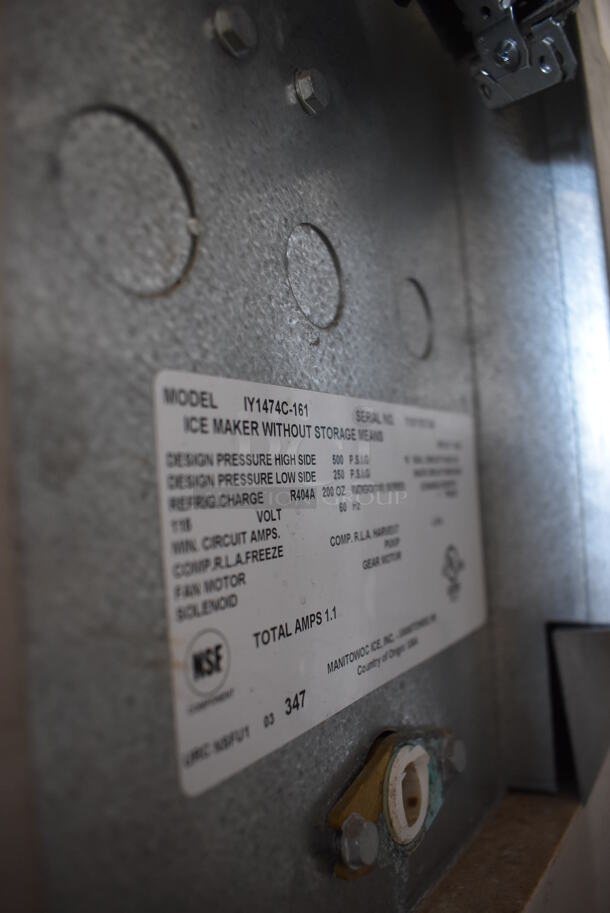 Manitowoc IY1474C-161 Stainless Steel Commercial Ice Machine Head on Manitowoc Commercial Ice Bin. 115 Volts, 1 Phase. 42x32x72 - Image 6 of 8