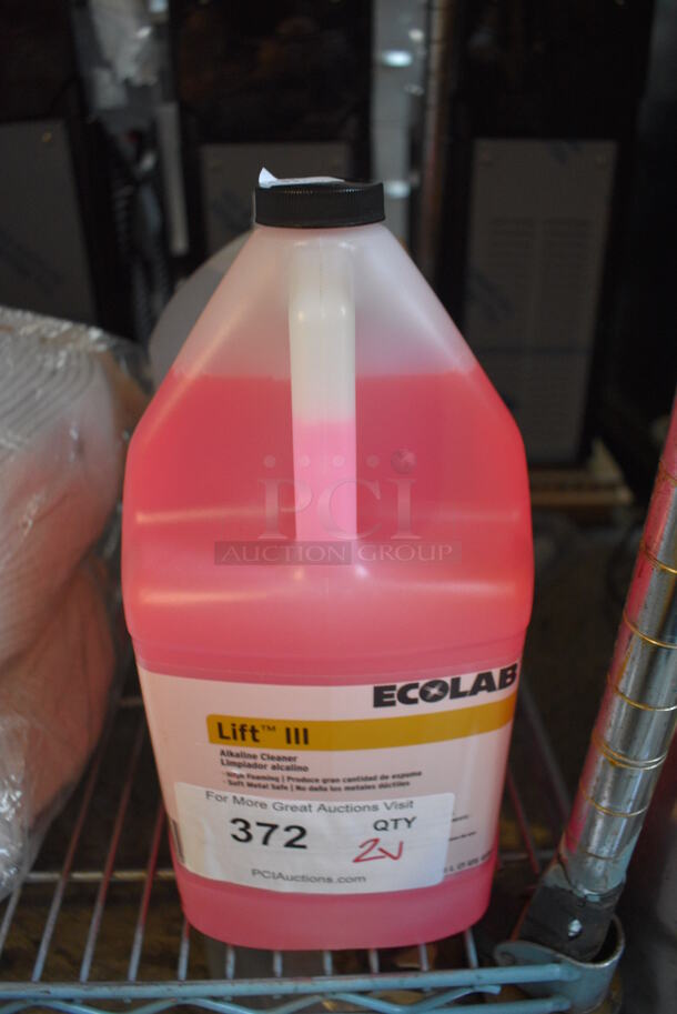 2 Various Jugs; Ecolab Alkaline Cleaner and Diversey Block Whitener. 6x6x12. 2 Times Your Bid!