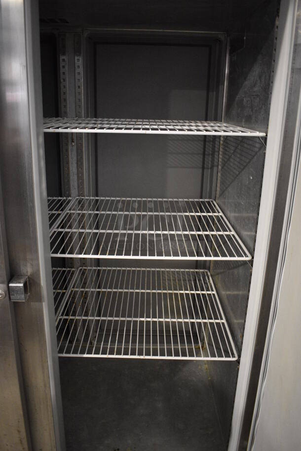 Victory RSA-2D-S7-PT Stainless Steel Commercial 2 Door Reach In Pass Through Cooler w/ Poly Coated Racks. 115 Volts, 1 Phase. 52x34x84. Tested and Powers On But Does Not Get Cold - Image 4 of 8