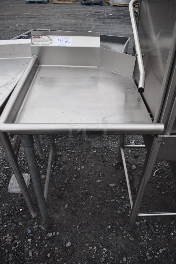 Eagle Stainless Steel Commercial Left Side Clean Side Dishwasher Table. Goes GREAT w/ Lots 239 and 240! 24x30x43