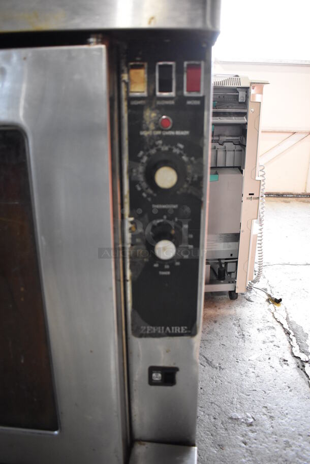 2 Blodgett Zephaire Stainless Steel Commercial Natural Gas Powered Full Size Convection Oven w/ View Through Doors, Metal Oven Racks and Thermostatic Controls on Commercial Casters. 38x38x70. 2 Times Your Bid! - Image 7 of 8
