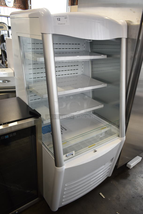BRAND NEW SCRATCH AND DENT! Avantco 193MAC26HCW Metal Commercial Floor Style Grab N Go Open Merchandiser w/ Metal Shelves. 110-120 Volts, 1 Phase. Tested and Working! - Image 2 of 6