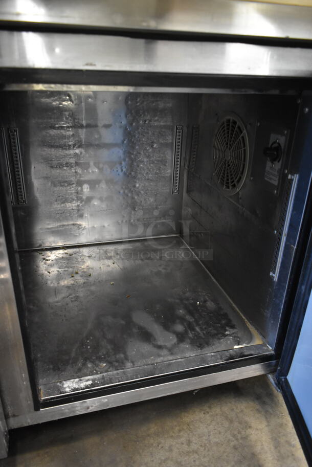 Turbo Air TPR-93SD Stainless Steel Commercial Pizza Prep Table w/ Over Shelf on Commercial Casters. 115 Volts, 1 Phase. Tested and Powers On But Does Not Get Cold - Image 10 of 11