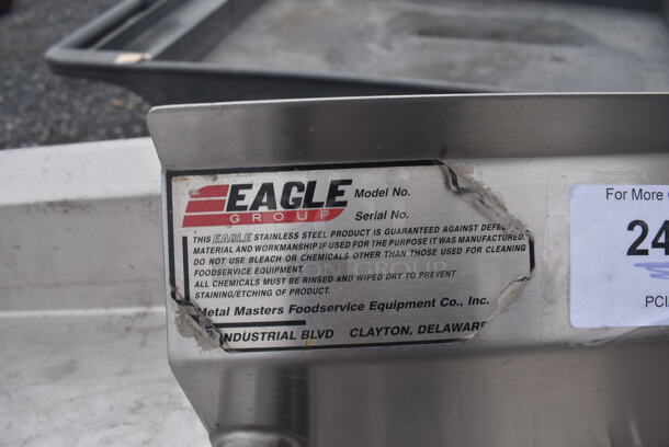 Eagle Stainless Steel Commercial Left Side Clean Side Dishwasher Table. Goes GREAT w/ Lots 239 and 240! 24x30x43 - Image 5 of 5