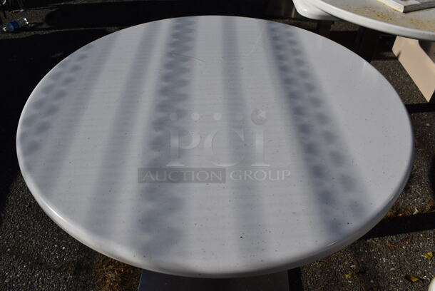 3 White Round Tables on Chrome Finish Table Base. 36x36x29.5. 3 Times Your Bid! - Image 4 of 5
