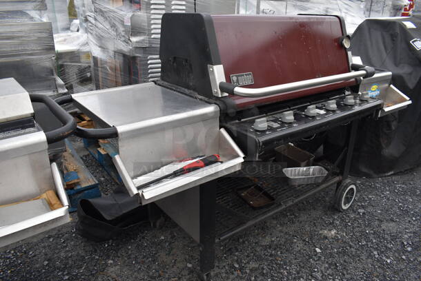 Weber Summit 270000 Metal Outdoor Propane Gas Powered Grill w/ Right Side Single Burner Range on Commercial Casters. Comes w/ Cover. 78x28x46 - Image 3 of 10