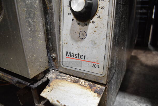 Garland Master 200 Stainless Steel Commercial Natural Gas Powered Full Size Convection Oven w/ View Through Doors and Thermostatic Controls on Commercial Casters.  - Image 6 of 7
