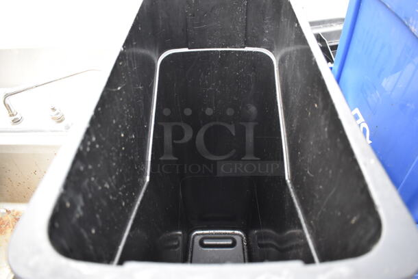 6 Poly Slim Jim Trash Cans; Brown and 5 Black. 11x20x30. 6 Times Your Bid! - Image 6 of 6