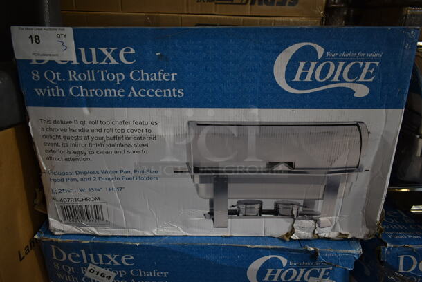 3 BRAND NEW SCRATCH AND DENT! Choice 407RTCHROM Stainless Steel Commercial Countertop 8 Quart Roll Top Chafing Dish. 3 Times Your Bid! - Image 3 of 5