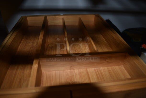 ALL ONE MONEY! Tier Lot of Various Items Including Ultra Heart and Sound Soother, Wooden Utensil Drawer Organizer, Heat/Cold Wrap, Brushes, and Wall Mount Clocks - Image 4 of 7