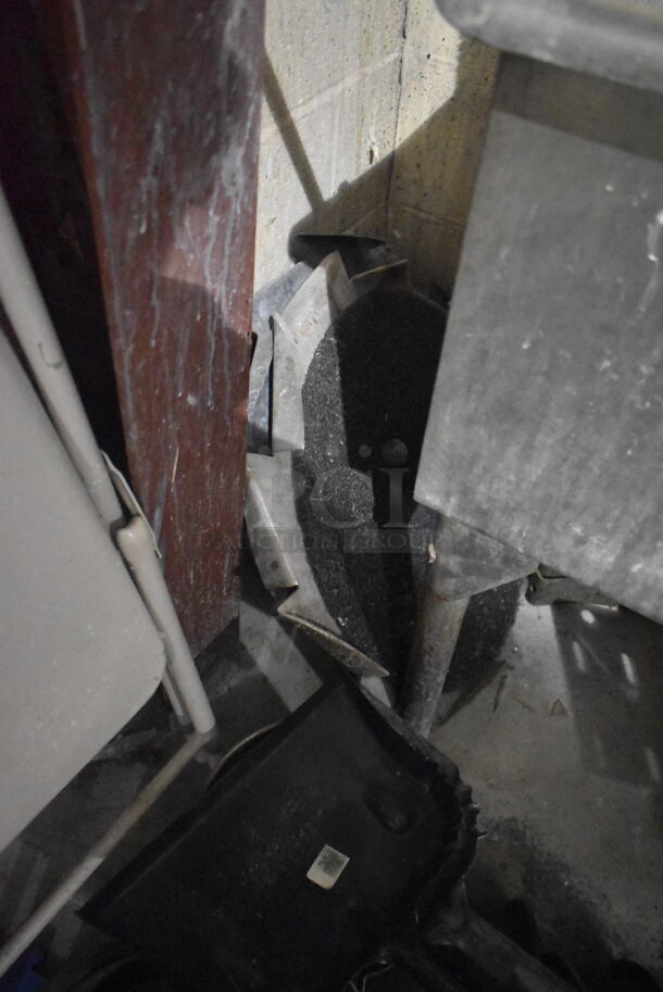 ALL ONE MONEY! Lot of Various Items Including Stainless Steel Sink w/ Drain Board, Metal Folding Chair and Poly Bins. BUYER MUST REMOVE. - Image 3 of 5