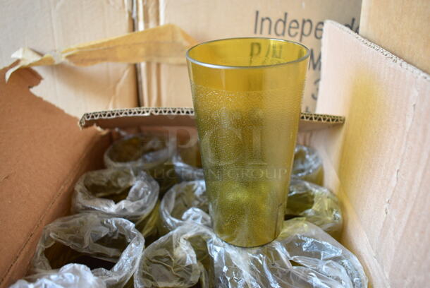 ALL ONE MONEY! Lot of 72 BRAND NEW IN BOX! Winco Amber Colored Beverage Tumblers. 3.25x3.25x5.75