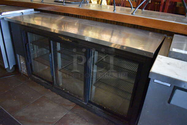 2013 True TBB-24-72G-SD Metal Commercial 3 Door Back Bar Cooler Merchandiser. BUYER MUST REMOVE. 115 Volts, 1 Phase. 73x24.5x36. Item Was in Working Condition on Last Day of Business. (Susquehanna Ale House) - Image 2 of 7