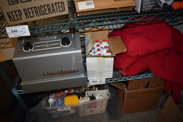 ALL ONE MONEY! Tier Lot of Various Items Including Fischer Model RF-60 Ultra-Sound Machine, Ultrasound Gel, and Sweaters - Image 1 of 5