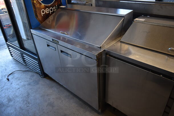 Delfield Stainless Steel Commercial Sandwich Salad Prep Table Bain Marie Mega Top on Commercial Casters. 115 Volts, 1 Phase. Tested and Powers On But Does Not Get Cold  - Image 2 of 9