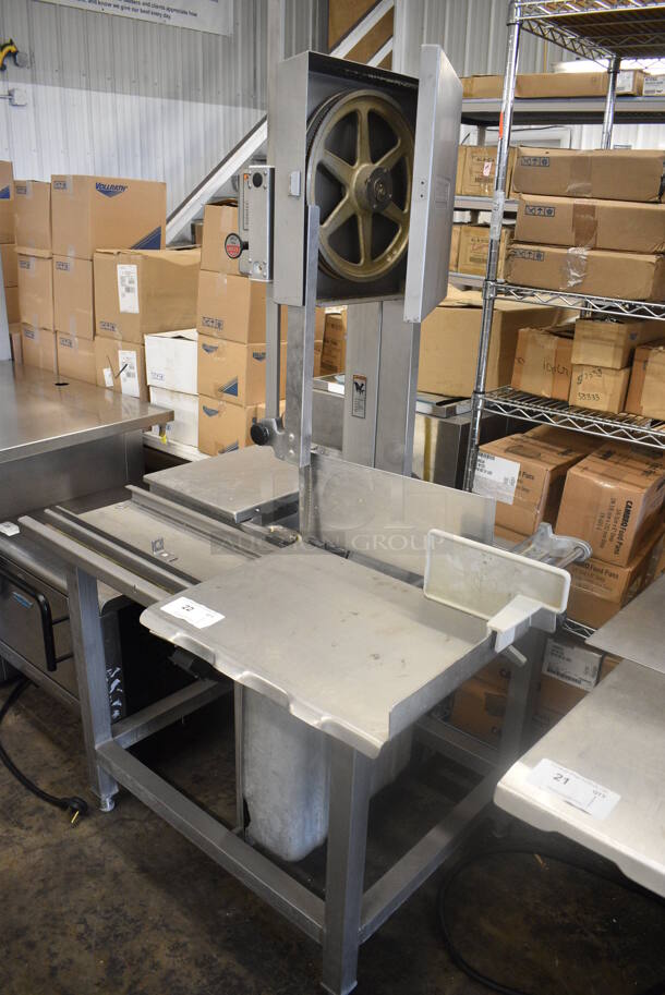 Hobart Model 6614 Stainless Steel Commercial Floor Style Meat Saw. 200-230 Volts, 3 Phase. 43x33x75
