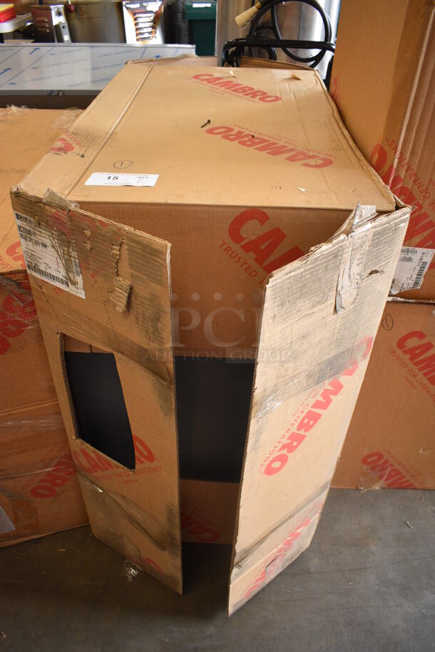 BRAND NEW IN BOX! Cambro Gray Poly 3 Tier Cart w/ Push Handle on Commercial Casters. 33x20x25 - Image 5 of 5