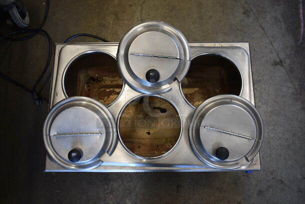 APW Wyott W-3Vi Stainless Steel Commercial Countertop Food Warmer w/ Lids and Adapter. 120 Volts, 1 Phase. Tested and Powers On But Does Not Get Hot - Image 4 of 7