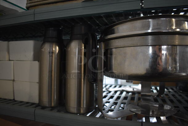 ALL ONE MONEY! Tier Lot of Various Items Including Metal Chafing Dishes and Metal Creamer Pitchers! - Image 4 of 5