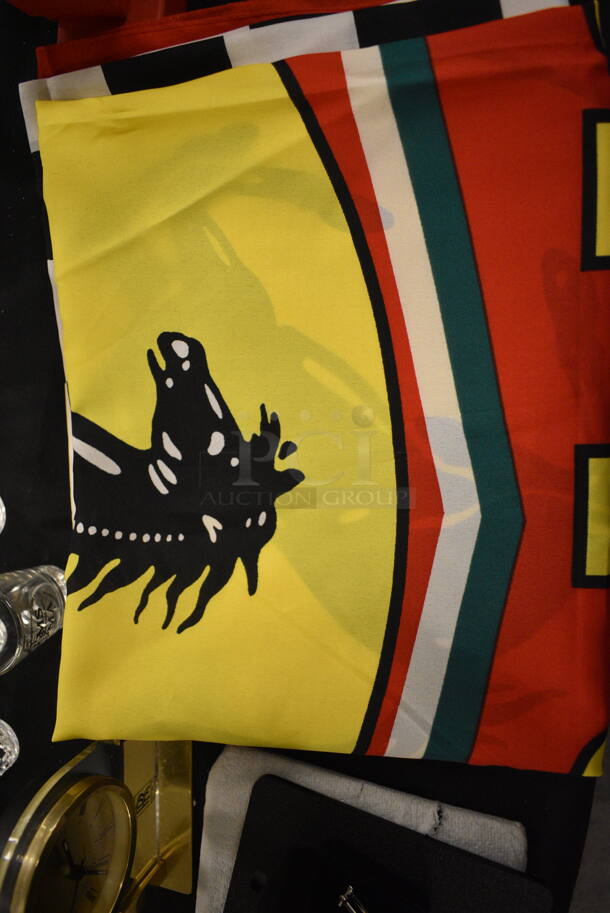 ALL ONE MONEY! Lot of Various Ferrari Items Including Keychains, Flag, Tie, and Accessory Book - Image 7 of 9