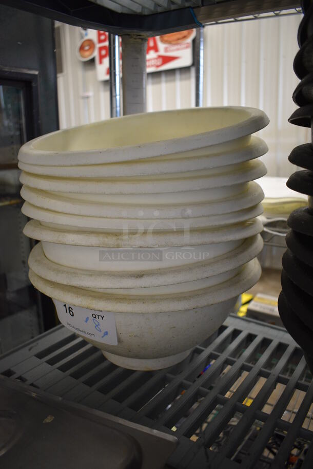 ALL ONE MONEY! Lot of 8 White Poly Bowls! 12.5x12.5x5.5 - Image 3 of 3