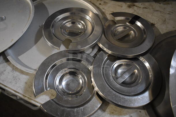 8 Various Round Metal Lids. Includes 14x14x2, 15.5x15.5x2, 8x8x4. 8 Times Your Bid! - Image 3 of 4