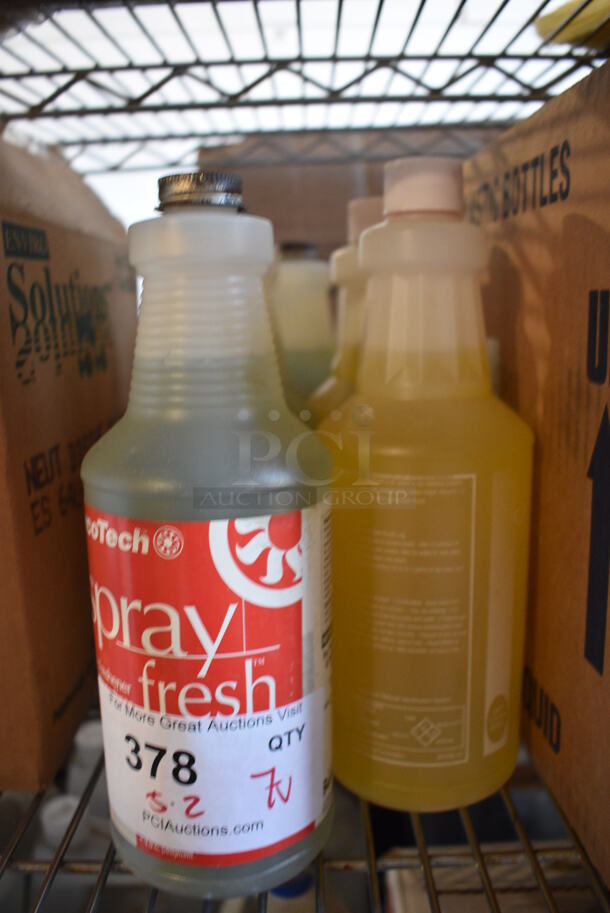 7 Bottles of Various Cleaner; Spray Fresh Fabric Freshener and Lemon Fresh Additive. 3.5x3.5x10. 7 Times Your Bid! 