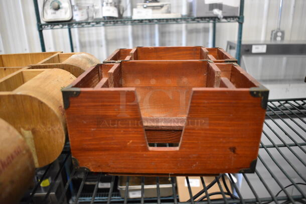 6 Various Wooden Countertop Multi Compartment Bins. Includes 10.5x6.5x7. 6 Times Your Bid! - Image 3 of 5