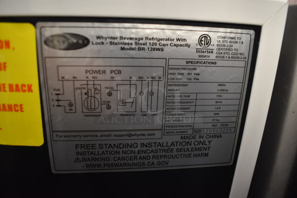 BRAND NEW SCRATCH AND DENT! Whynter BR-1281WS Commercial Stainless Steel Undercounter Beverage Cooler With 120 Can Capacity And Steel Racks. 115V. Tested And Working!  - Image 4 of 5