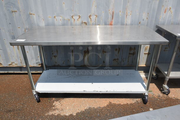 Regency Stainless Steel Table w/ Metal Under Shelf on Commercial Casters. - Image 1 of 3