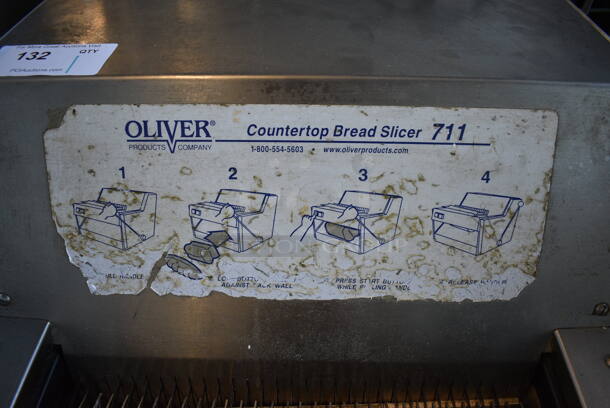 Oliver Model 711 Stainless Steel Commercial Bread Loaf Slicer. 115 Volts, 1 Phase. 23x28x22. Tested and Working! - Image 6 of 7