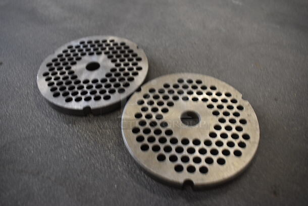 2 Metal Meat Grinder Plates. 4x4x0.5. 2 Times Your Bid! - Image 2 of 3
