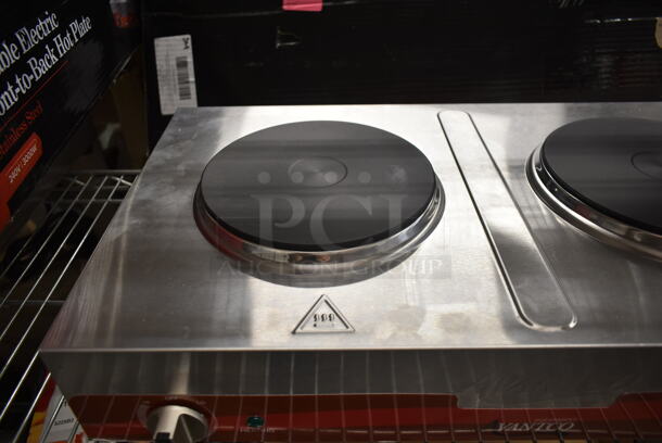 LIKE NEW! Avantco 177EB202SBSM Stainless Steel Countertop Double Burner Solid Top  Portable Electric Side-by-Side Hot Plate. Unit Has Only Been Used a Few Times! Tested and Working! - Image 6 of 9