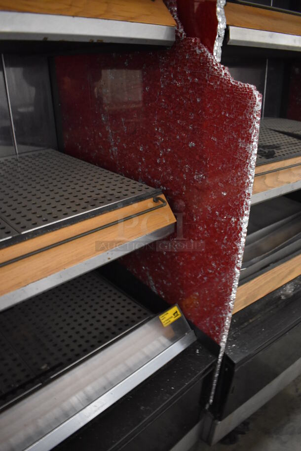 Fri-jado MD40-4 SB Stainless Steel Commercial Floor Style Open Grab N Go Heated Merchandiser w/ Metal Shelves on Commercial Casters. Right Side Panel Has Damage - See Pictures. 208 Volts, 1 Phase. 39.5x30.5x81 - Image 5 of 6
