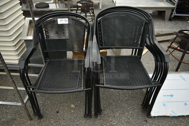 11 Black Metal Mesh Patio Chairs w/ Arm Rests. 11 Times Your Bid! - Image 1 of 4