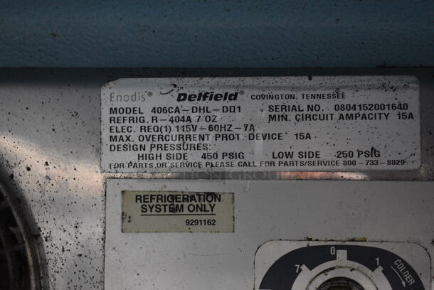Delfield Model 406CA-DHL-DD1 Stainless Steel Commercial Single Door Undercounter Cooler on Commercial Casters. 115 Volts, 1 Phase. 27x28x32. Tested and Working! - Image 4 of 4