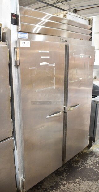 Traulsen G20010 ENERGY STAR Stainless Steel Commercial 2 Door Reach In Cooler on Commercial Casters. 115 Volts, 1 Phase. Tested and Powers On But Does Not Get Cold
