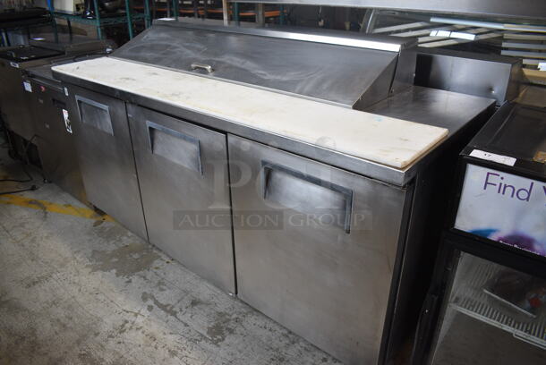 2013 True Model TSSU-72-16 Stainless Steel Commercial Sandwich Salad Prep Table Bain Marie Mega Top on Commercial Casters. 115 Volts, 1 Phase. 72x30x43. Tested and Working! - Image 2 of 9