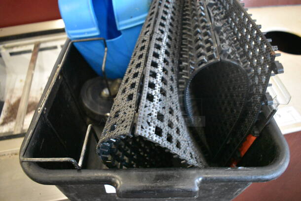 ALL ONE MONEY! Lot of Various Items Including Mats and Blue Scoop Holder in Black Poly Bus Bin - Image 3 of 4
